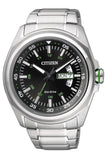 Citizen Eco Drive Urban Black Dial Silver Stainless Steel Watch For Men - AW0020-59EB Authentic Buy Shop Now
