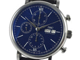 IWC Portofino Chronograph Blue Dial Black Leather Strap Watch for Men - IW391023 Authentic Buy Shop Now