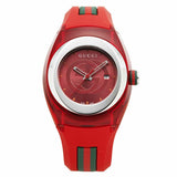 Gucci Sync Quartz Red Dial Red Rubber Strap Watch For Women - YA137303 Authentic Buy Shop Now
