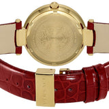 Versace Crystal Gleam White Dial Red Leather Strap Watch For Women - VAN040016 Authentic Buy Shop Now