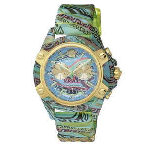 Versace Icon Active Chronograph Blue Dial Green Rubber Strap Watch For Men - VEZ701322 Authentic Buy Shop Now