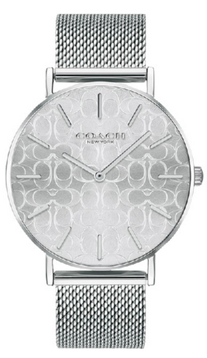 Coach Perry Quartz Silver Dial Silver Mesh Bracelet Watch for Women - 14503384 Authentic Buy Shop Now