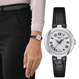 Tissot Bellissima Small Lady Silver Dial Black Leather Strap Watch For Women - T126.010.16.013.00 Authentic Buy Shop Now