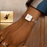 Daniel Wellington Quadro Studio White Dial Rose Gold Mesh Strap Watch For Women - DW00100517 Authentic Buy Shop Now