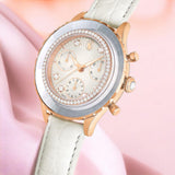Swarovski Octea Chrono Crystals White Dial White Leather Strap Watch for Women - 5671150 Authentic Buy Shop Now