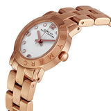 Marc Jacobs Mini Amy White Dial Rose Gold Steel Strap Watch for Women - MBM3078 Authentic Buy Shop Now