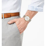 Tissot Carson Premium Chronograph White Dial Two Tone Steel Strap Watch For Men - T122.417.22.011.00 Authentic Buy Shop Now