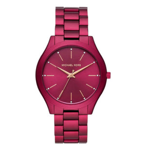 Michael Kors Slim Runway Red Dial Red Steel Strap Watch For Women - MK4505 Authentic Buy Shop Now