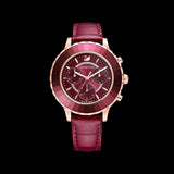 Swarovski Octea Lux Chrono Red Dial Red Leather Strap Watch for Women - 5547642 Authentic Buy Shop Now