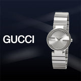 Gucci G Interlocking Silver Dial Silver Steel Strap Watch For Women - YA133503 Authentic Buy Shop Now