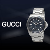 Gucci Dive Analog Blue Dial Silver Steel Strap Watch For Men - YA136203 Authentic Buy Shop Now