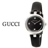 Gucci Diamantissima Quartz Diamonds Black Dial Black Leather Strap Watch for Women - YA141506 Authentic Buy Shop Now