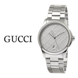 Gucci G Timeless Quartz Silver Dial Silver Steel Strap Watch For Women - YA126459 Authentic Buy Shop Now