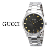 Gucci G Timeless Black Dial Silver Steel Strap Watch For Women - YA1264029A Authentic Buy Shop Now