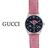Gucci G-Timeless Moonphase Black Dial Pink Leather Strap Watch For Women - YA1264046 Authentic Buy Shop Now