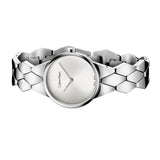 Calvin Klein Snake Silver Dial Silver Steel Strap Watch For Women - K6E23146 Authentic Buy Shop Now