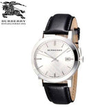 Burberry The City Silver Dial Black Leather Strap Watch for Women - BU9106 Authentic Buy Shop Now