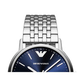 Emporio Armani Kappa Quartz Blue Dial Silver Steel Strap Watch For Men - AR80010 Authentic Buy Shop Now