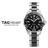 Tag Heuer Aquaracer Quartz Black Dial Two Tone Steel Strap Watch for Men - WAY131A.BA0913 Authentic Buy Shop Now