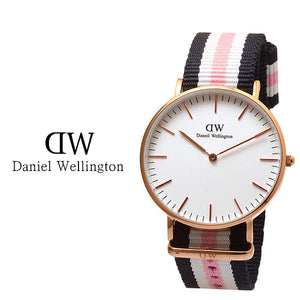 Daniel Wellington Classic South Hampton White Dial Two Tone Nylon Strap Watch For Women - DW00100034 Authentic Buy Shop Now