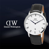Daniel Wellington Dapper Sheffield White Dial Black Leather Strap Watch For Men - DW00100088 Authentic Buy Shop Now