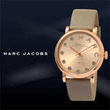 Marc Jacobs Baker Rose Gold Dial Grey Leather Strap Watch for Women - MBM1400 Authentic Buy Shop Now