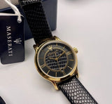 Maserati Epoca Black Dial Black Leather Strap Watch For Women - R8851118501 Authentic Buy Shop Now