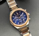 Maserati Stile Chronograph Blue Dial Rose Gold Two Tone Strap Watch For Men - R8873642002 Authentic Buy Shop Now