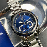 Maserati Traguardo Chronograph 45mm Blue Dial Stainless Steel Watch For Men - R8873612014 Authentic Buy Shop Now