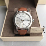 Burberry The City Silver Dial Brown Leather Strap Watch for Men - BU9904 Authentic Buy Shop Now