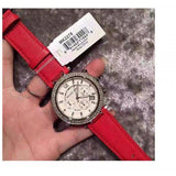Michael Kors Parker Silver Dial Red Leather Strap Watch for Women - MK2278 Authentic Buy Shop Now