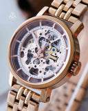 Fossil Boyfriend Automatic Skeleton Rose Gold Dial Rose Gold Steel Strap Watch for Women - ME3065 Authentic Buy Shop Now