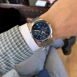 Fossil Neutra Minimalist Moonphase Blue Dial Silver Steel Strap Watch for Men - FS5907 Authentic Buy Shop Now