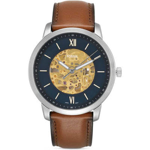 Fossil Neutra Automatic Luggage Skeleton Blue Dial Brown Leather Strap Watch for Men - ME3160 Authentic Buy Shop Now