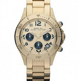 Marc Jacobs Rock Metal Chronograph Gold Dial Gold Steel Strap Watch for Men - MBM3158 Authentic Buy Shop Now