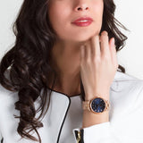 Marc Jacobs Baker Blue Dial Rose Gold Steel Strap Watch for Women - MBM3330 Authentic Buy Shop Now