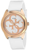 Guess G Twist White & Gold Dial White Silicone Strap Watch For Women - W0911L5 Authentic Buy Shop Now