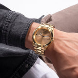 Guess Connoisseur Analog Gold Dial Gold Steel Strap Watch For Men - GW0542G2 Authentic Buy Shop Now