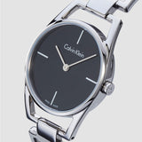 Calvin Klein Dainty Black Dial Silver Steel Strap Watch for Women - K7L23141 Authentic Buy Shop Now