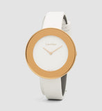 Calvin Klein Chic White Dial White Leather Strap Watch for Women - K7N236K2 Authentic Buy Shop Now