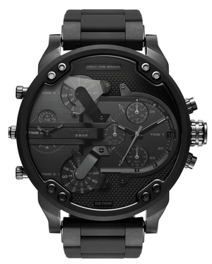 Diesel Mr Daddy 2.0 Chronograph Black Dial Black Steel Strap Watch For Men - DZ7396 Authentic Buy Shop Now