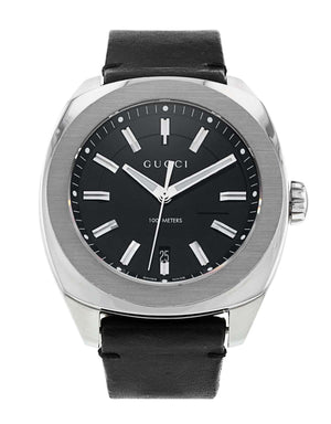 Gucci GG2570 Black Dial Black Leather Strap Watch For Men - YA142206 Authentic Buy Shop Now