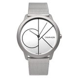Calvin Klein Minimal White Dial Silver Mesh Bracelet Watch for Men - K3M5115X Authentic Buy Shop Now