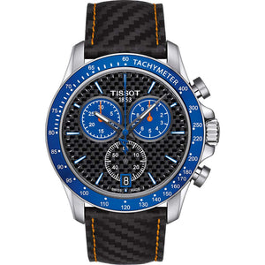 Tissot V8 Alpine Carbon Chronograph Black Dial Black Leather Strap Watch For Men - T106.417.16.201.00 Authentic Buy Shop Now