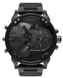 Diesel Mr Daddy 2.0 Chronograph Black Dial Black Steel Strap Watch For Men - DZ7396 Authentic Buy Shop Now