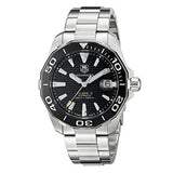 Tag Heuer Aquaracer Automatic Black Dial Silver Steel Strap Watch for Men - WAY211A.BA0928 Authentic Buy Shop Now