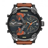 Diesel Mr Daddy 2.0 Chronograph Black Dial Brown Leather Strap Watch For Men - DZ7332 Authentic Buy Shop Now