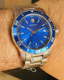 Movado Series 800 Blue Dial Silver Steel Strap Watch for Men - 2600151 Authentic Buy Shop Now