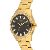Guess Sparkler Diamonds Black Dial Gold Steel Strap Watch for Women - GW0111L2 Authentic Buy Shop Now