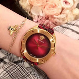 Versace Shadov Quartz Red Dial Red Leather Strap Watch for Women - VEBM00918 Authentic Buy Shop Now